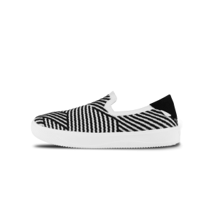 Men's Boardwalk Slip-On - White/Black Zigzag